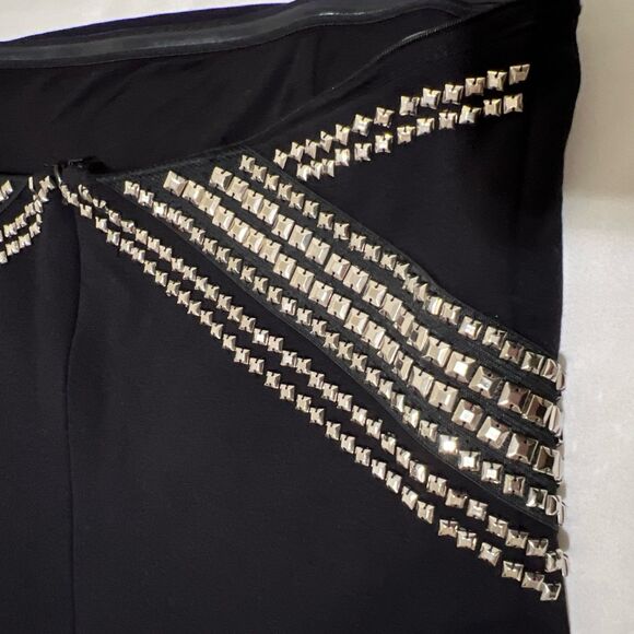 Vgt Guess Y2K Studded Strapless BodyCon Dress 10 Punk Sexy Vamp Mini - Picture 13 of 14